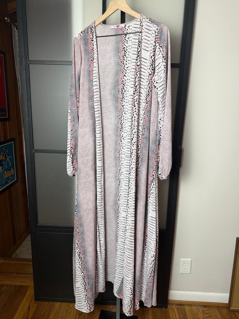 Buddy Love Pink Snakeprint Longline Duster Size S/M